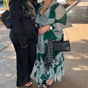 This lovely Anthropologie MAXI dress is gorgeous on and very complementary.